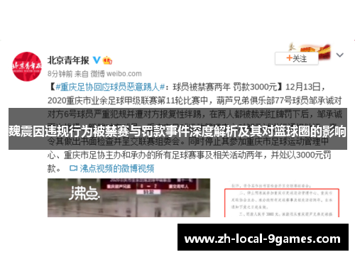 魏震因违规行为被禁赛与罚款事件深度解析及其对篮球圈的影响